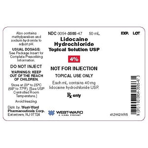 Lidocaine Hydrochloride Topical Solution USP 4%, 50 mL (Topical Use Only)