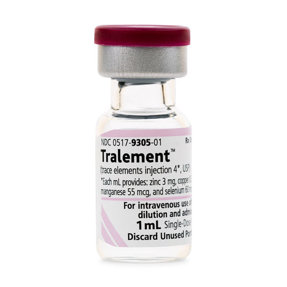 Tralement Inj. † (Zinc/Copper/Manganese/Selenium) 3mg/0.3mg/55mcg/60mcg/mL- 1mL