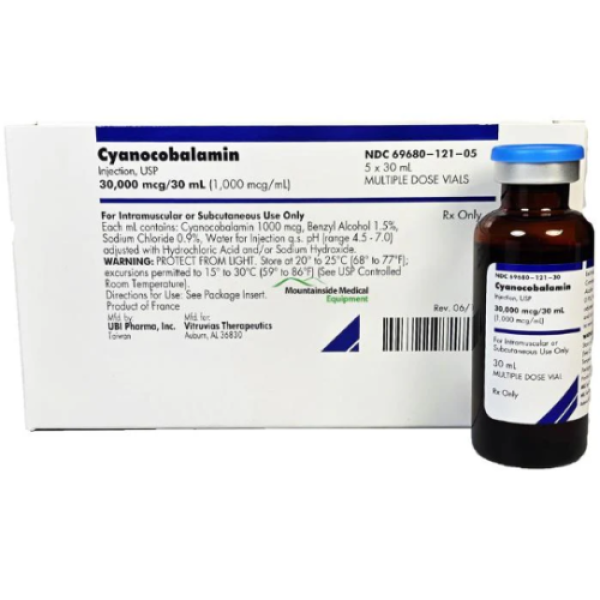 30mL Cyanocobalamin (Vitamin B12) 1000mcg/mL MDV, Each