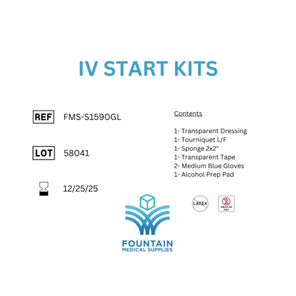 IV Start Kit with Medium Gloves, Box/50