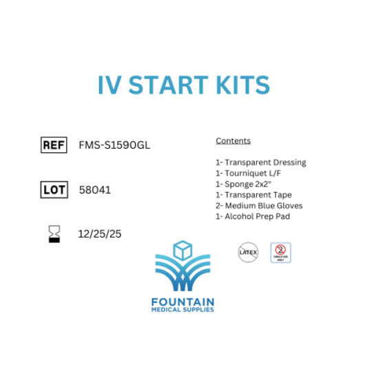 IV Start Kit with Medium Gloves, Box/50