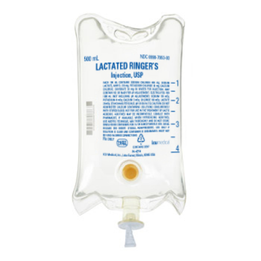 500 mL, Lactated Ringers (LR), ICU Med, 24/Box