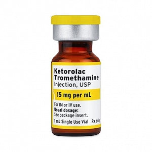 Injections: Ketorolac Tromethamine Injection, 15 mg / mL, 25 x 1 mL Single-Dose Vial