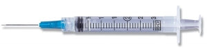 3 mL Luer Lock Syringe with 25G x 1-1/2" Needle - 100/BX