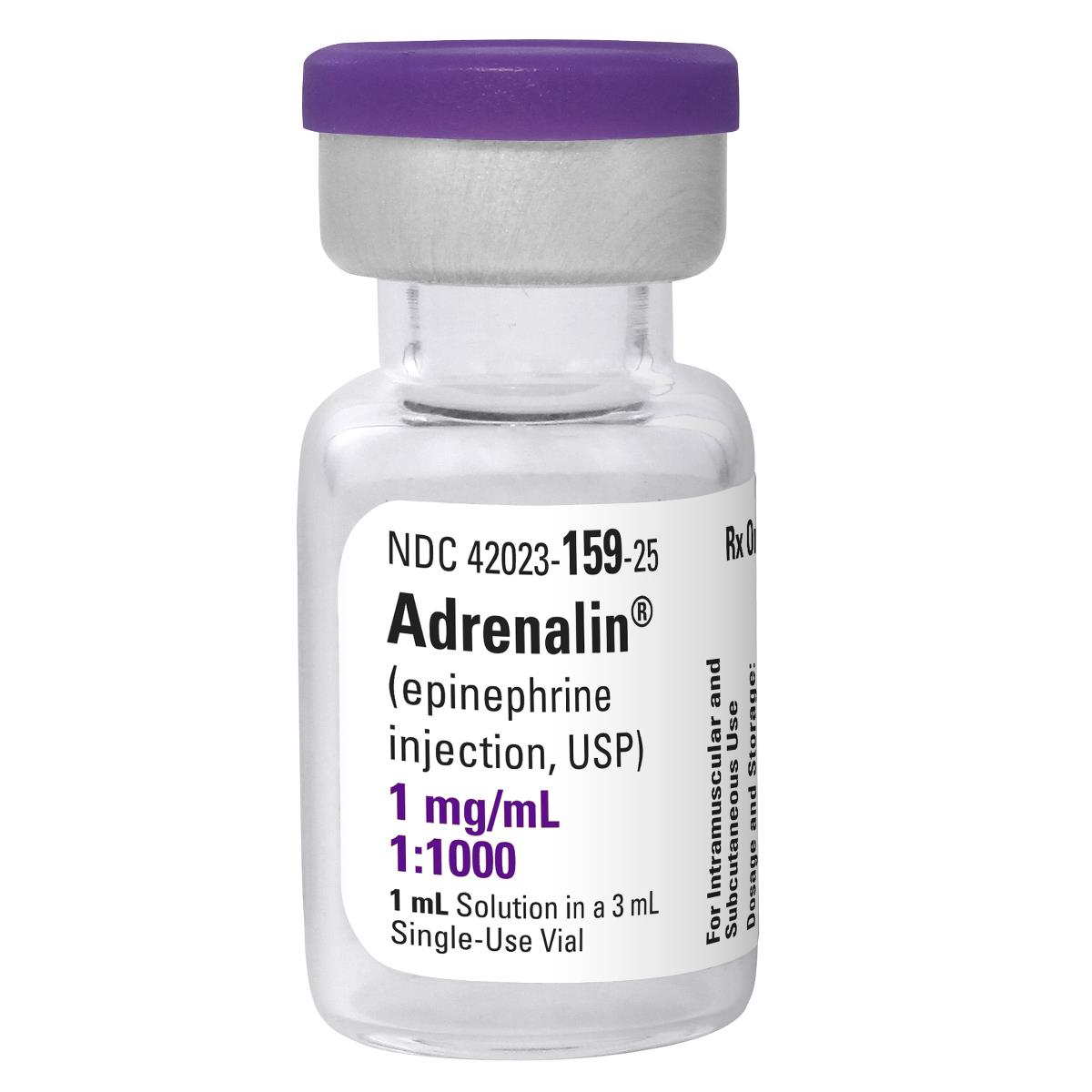 Adrenalin Injection, 1 mg/mL Single-Dose Vial, 1 mL