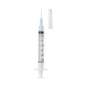 Luer-Lock Syringe with 25G x 5/8" Hypodermic Needle, 3 mL