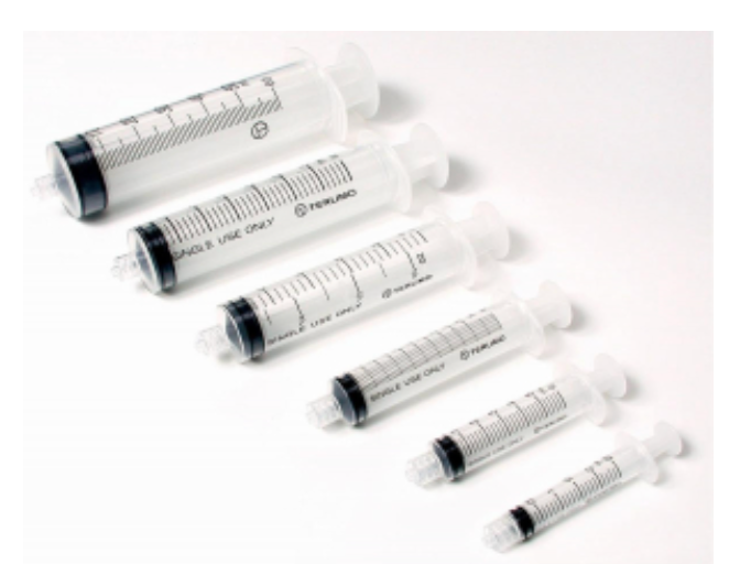 Syringes: Monoject 3 mL Syringe, Luer Lock Tip