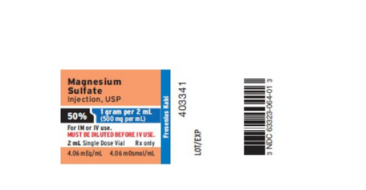 Magnesium Sulfate 50%, 500 mg/mL Single Dose Vial 2 mL, 1 EACH