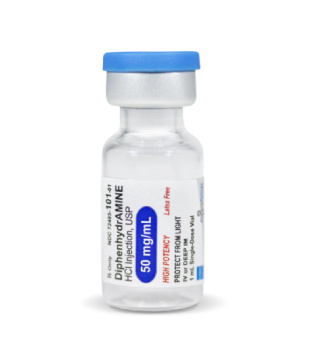 Diphenhydramine (Benadryl), 50mg/mL, 1mL SDV