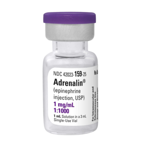Adrenalin (Epinephrine), 1 mg / mL Single-Dose Vial, each