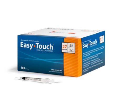 Insulin Syringe, 0.5mL, 27G x 0.5", EasyTouch