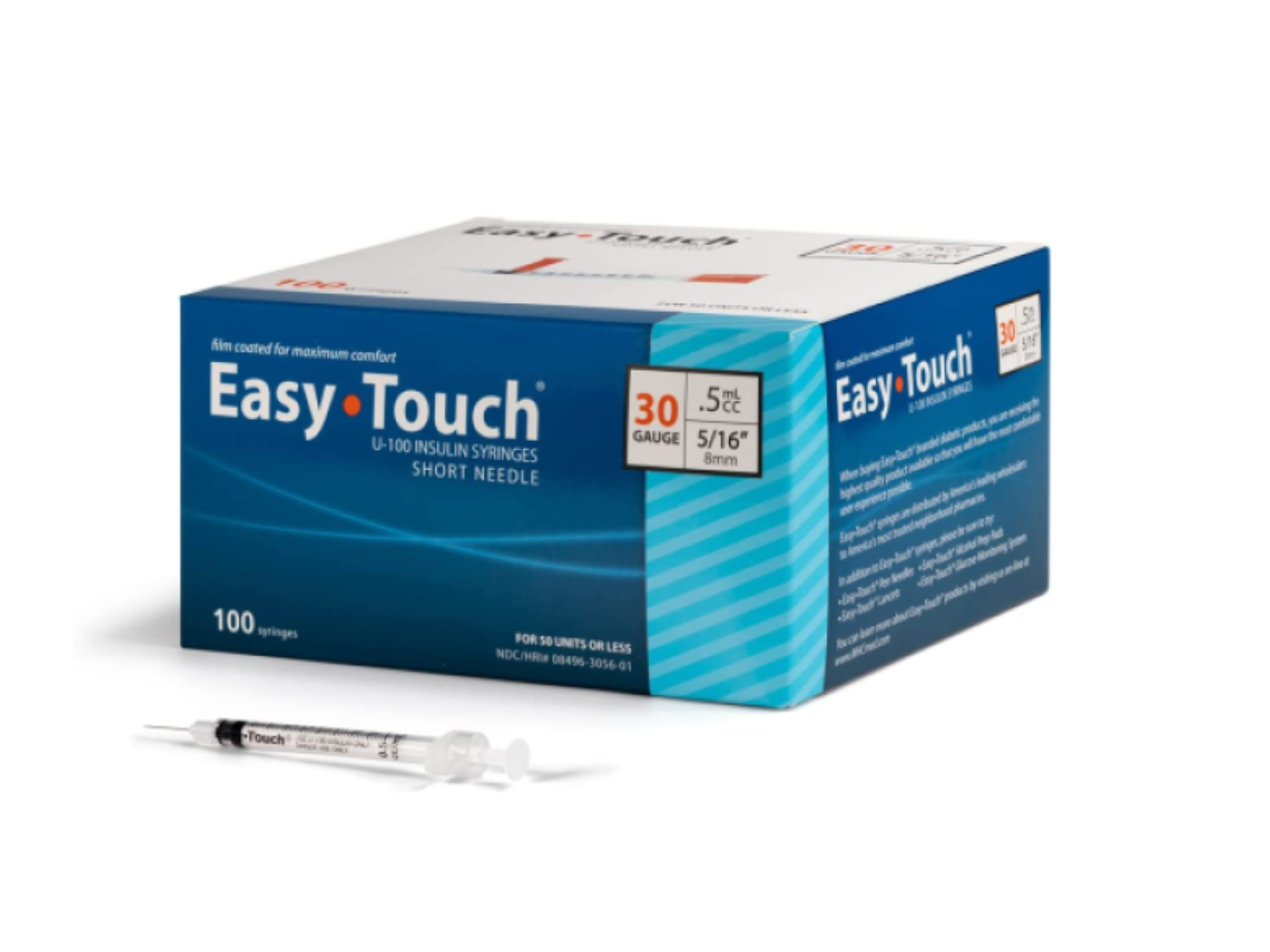 Insulin Syringe, 0.5mL, 30G x 5/16", EasyTouch