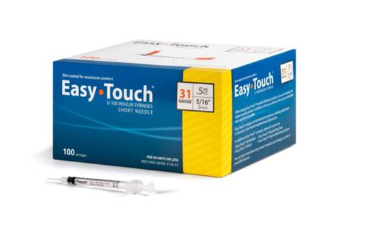 Insulin Syringe, 0.5mL, 31G x 5/16", EasyTouch