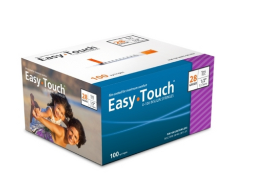 Insulin Syringe, 1mL, 28G x 0.5", EasyTouch