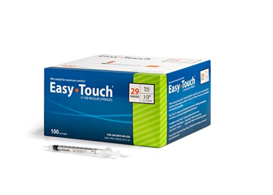Insulin Syringe, 1mL, 29G x 0.5", EasyTouch