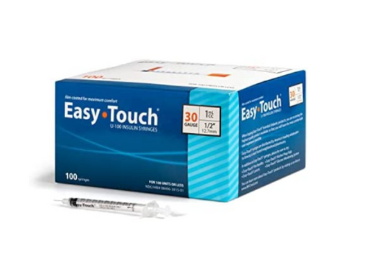 Insulin Syringe, 1mL, 30G x 0.5", EasyTouch