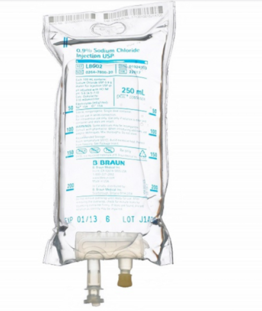 SOD CHL, IVSOL PVC DEHP FREE 0.9% 250ML (24/CS) BBRAUN (CALIFORNIA ONLY)