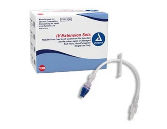 IV Extension set, 7" , needle free LL connect, 100/Box