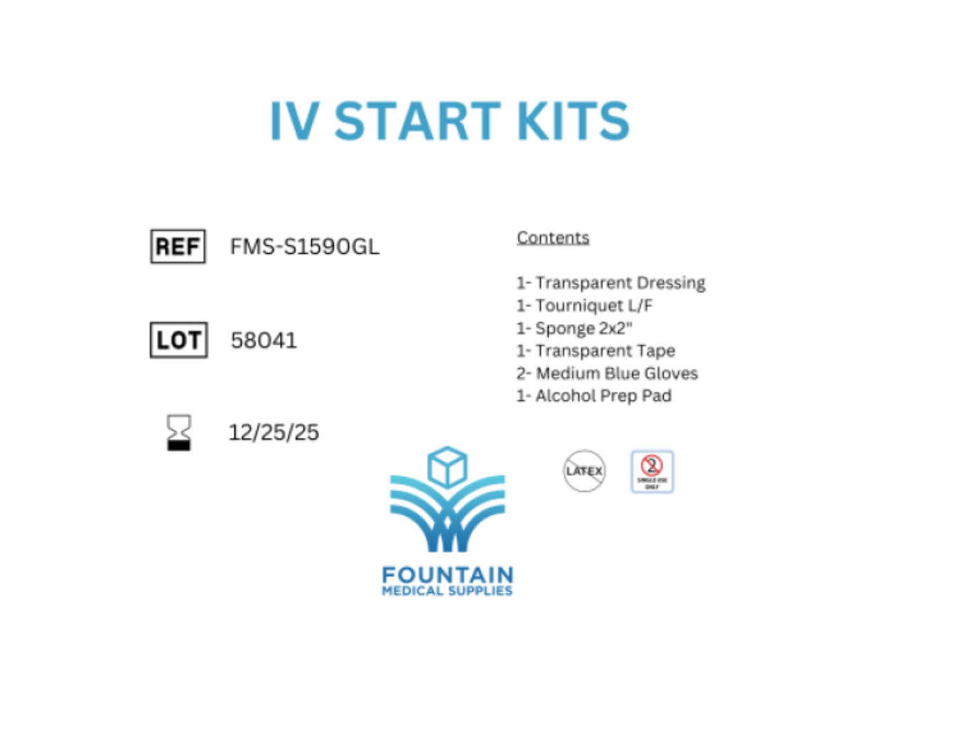 IV Start Kit with Medium Gloves