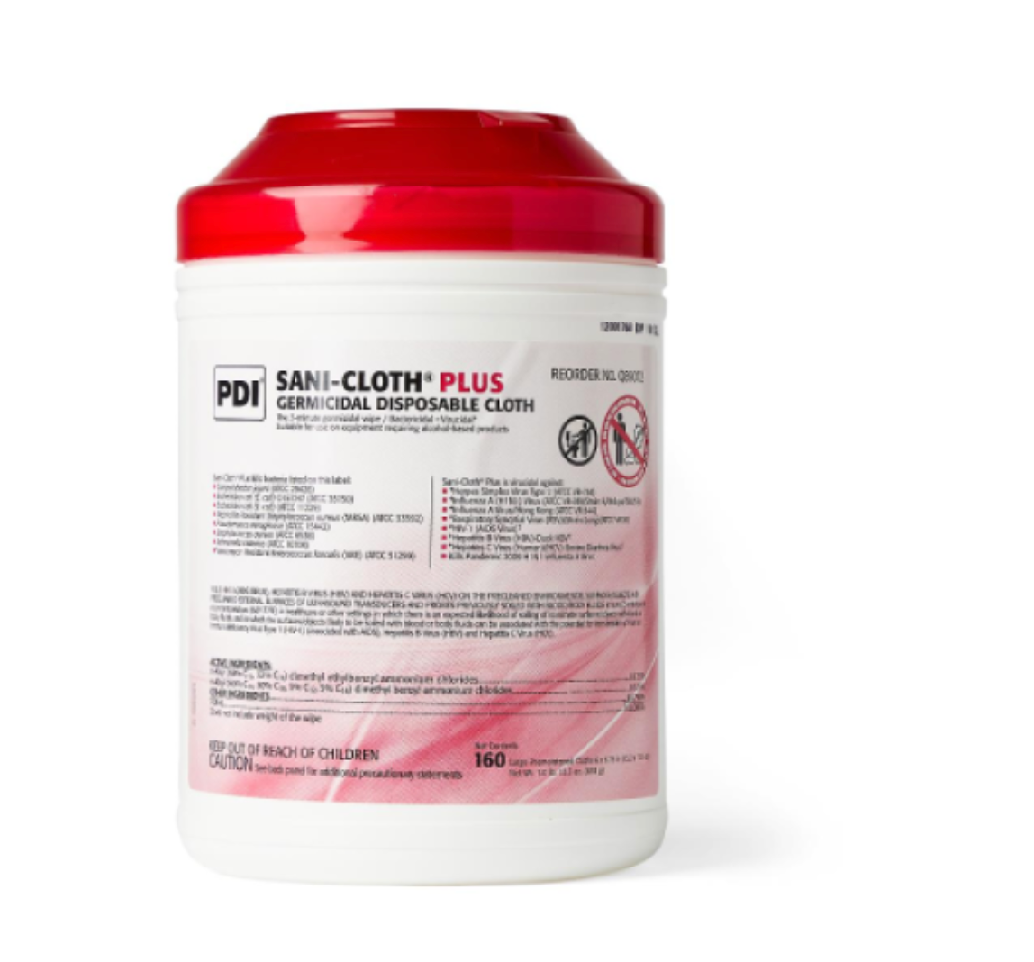 Sani-Cloth Plus Germicidal Disposable Cloths wipes, 6" x 6.75"