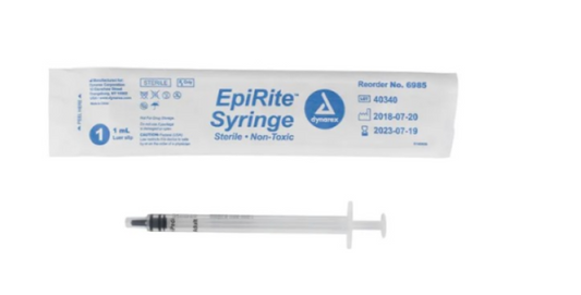 1 mL, EpiRite Syringes, Luer Slip, Box/100