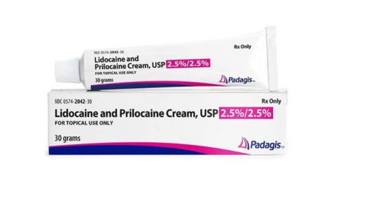 2.5%/2.5%, 30gm, Lidocaine and Prilocaine Cream