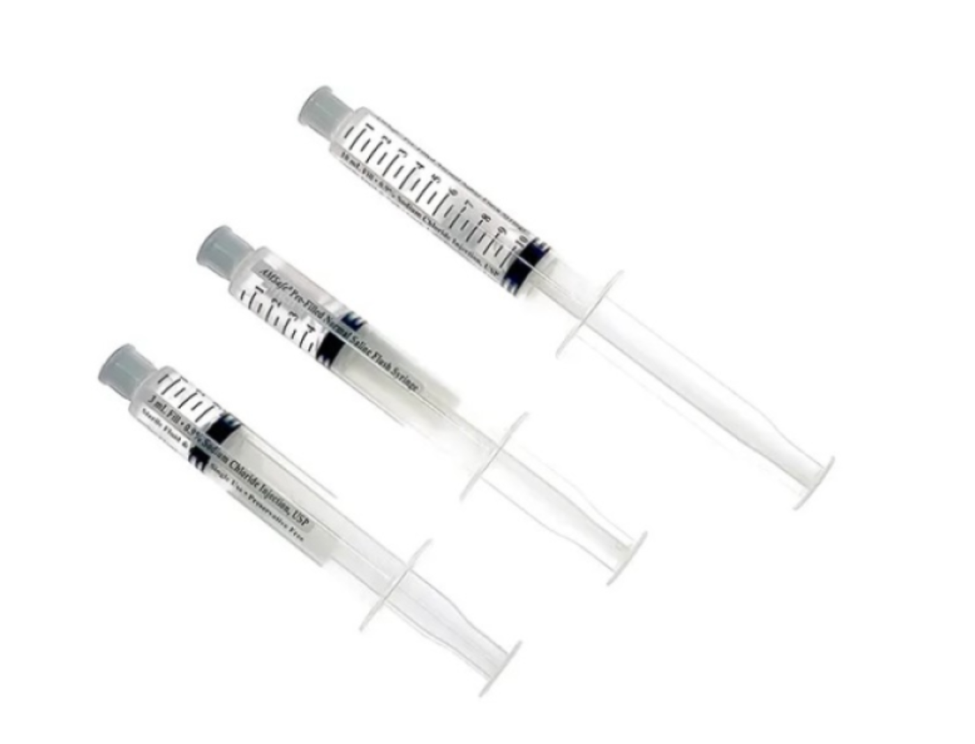 10 mL Flush Syringes, Prefilled with 3 mL Saline/Sodium Chloride, Amsino, 30/Box