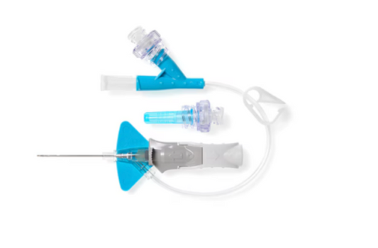 22G x 1", Nexiva, Blood Control, Closed IV Catheters, Dual Port w/ BD Q-Site, BD, Blue, Box/20
