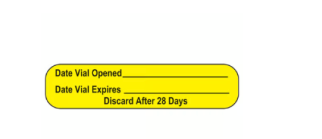 Date Vial Opened Labels, Pack/1000
