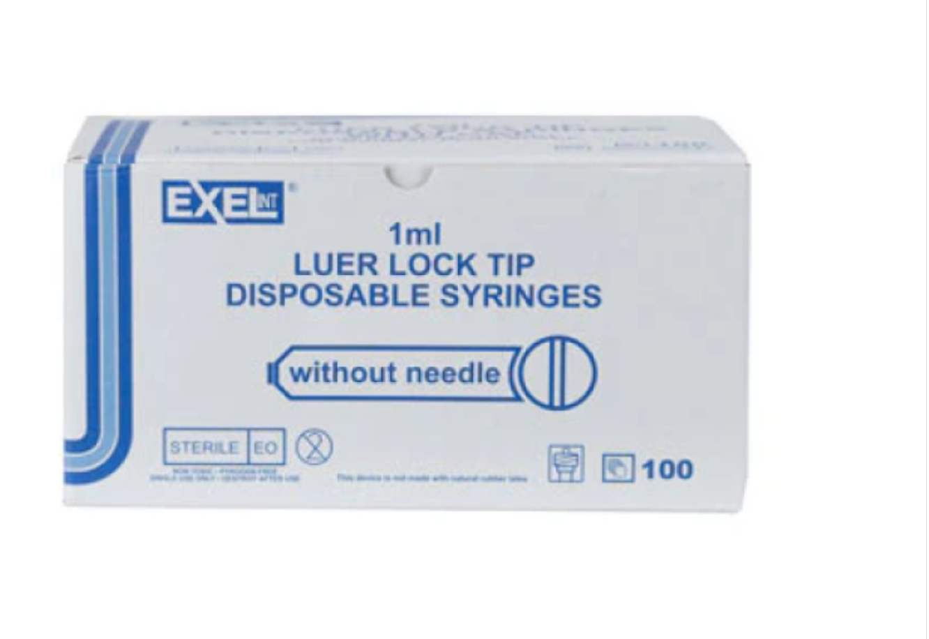 1 mL, Syringes, Luer Lock, Without Needle, Low Dead Space, w/ Cap, Box/100