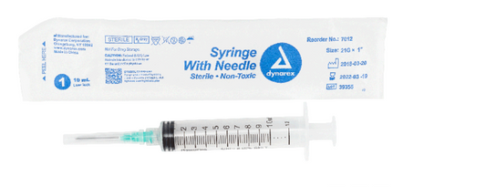 10 mL, 21G x 1", Syringes w/ Needle, Luer-Lock, Bx 100