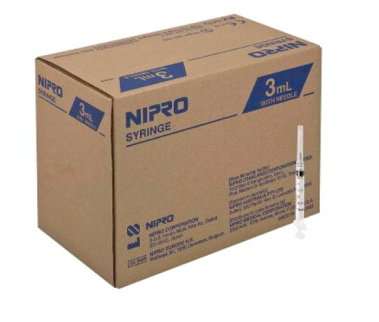 Syringes 3 mL Luer-Lock with 25G x 1" Hypodermic Needle