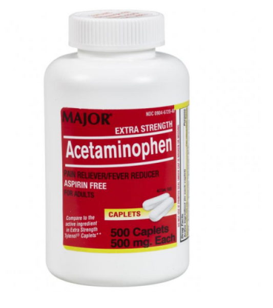 Acetaminophen Extra Strength, 500mg Caplet, Each,