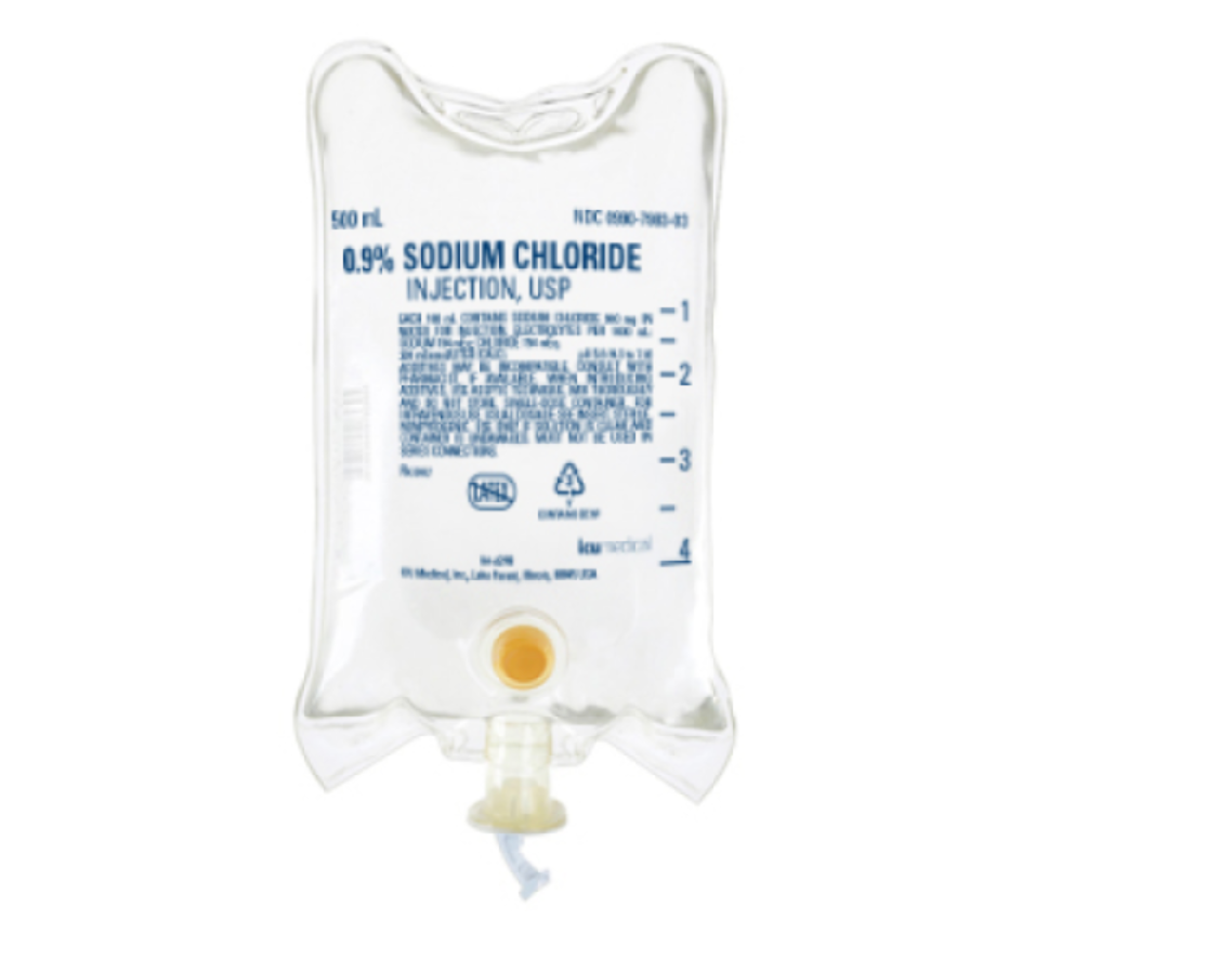 500 mL, 0.9% Sodium Chloride (NS), 24/Box