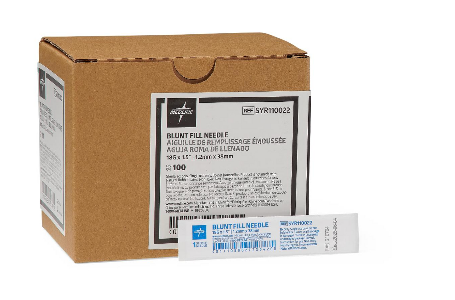 Blunt Fill Needle without Filter, 18G x 1.5 BX/100