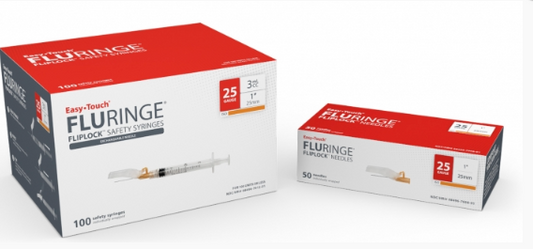1 mL, 25G x 5/8", Safety Syringes BX/100