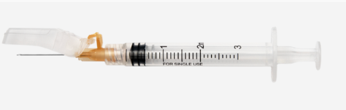 1 mL, 25G x 5/8", Safety Syringes BX/100