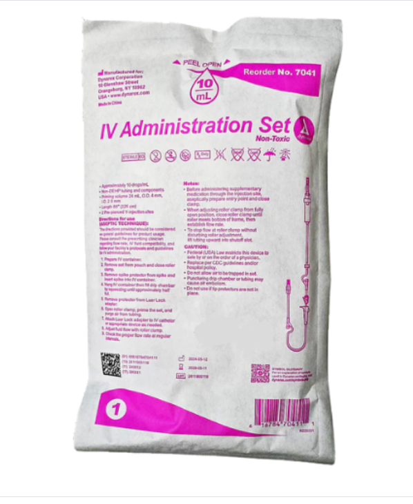 89", 10 Drop, Admin Set, Piggyback Port and Check Valve BX/50