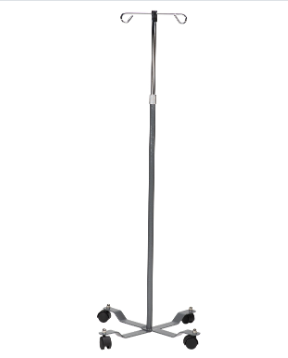 IV Pole 4 Wheel 2 Hook