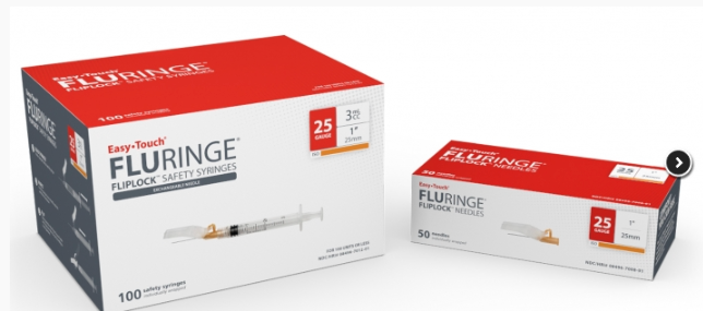 3 mL, 25G x 1", Safety Syringes BX/100