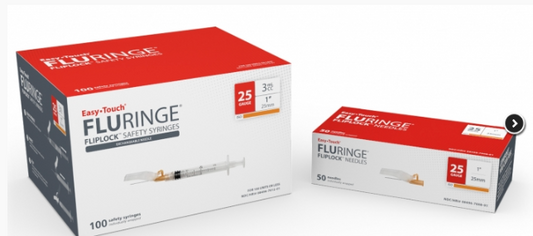 3 mL, 25G x 1", Safety Syringes BX/100