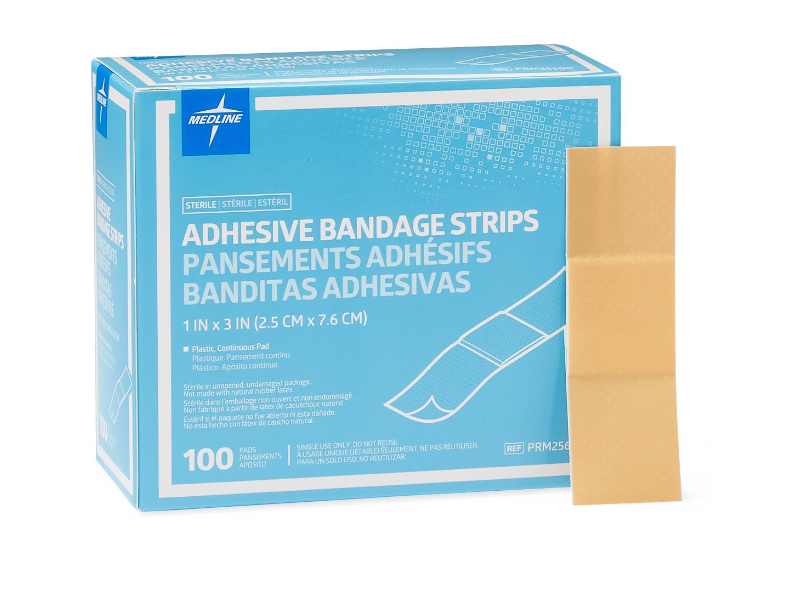 Medline Plastic Adhesive Bandage, 1" x 3" B/100