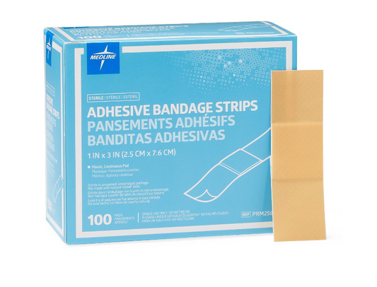Medline Plastic Adhesive Bandage, 1" x 3" B/100