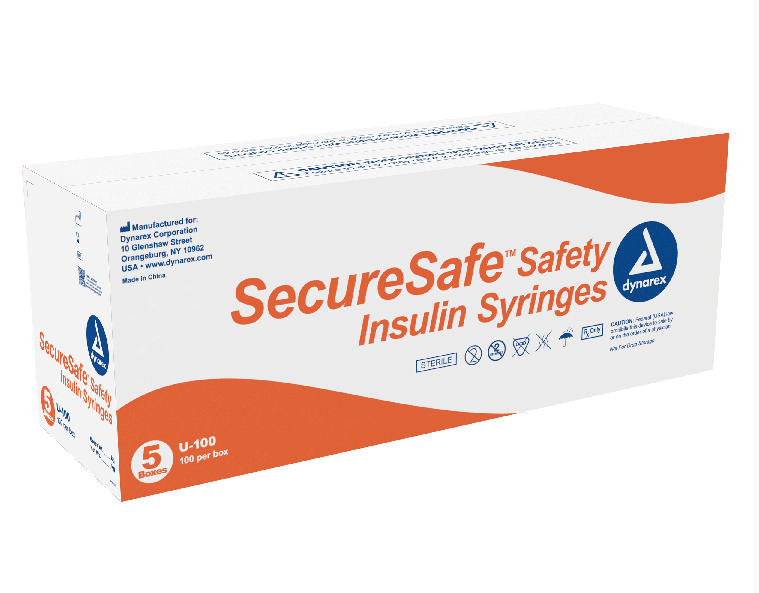 1 mL, 29G x 1/2", Safety Insulin Syringes BX/100
