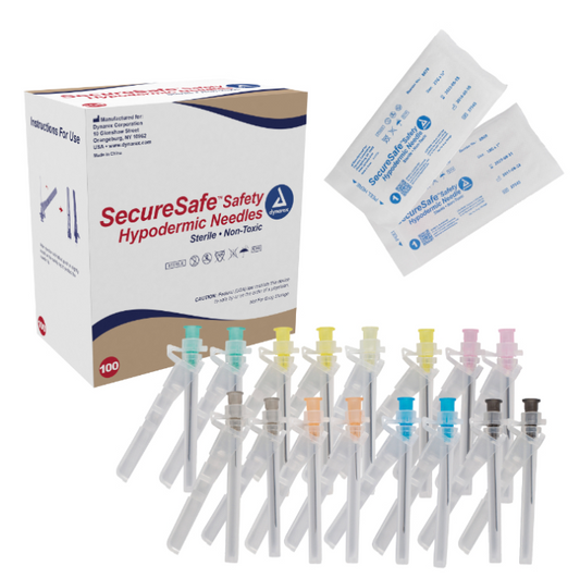 Safety Hypodermic Needle, 22G x 1.0" BX/100
