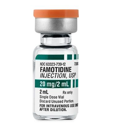 Famotidine Injection, Single-Dose Vial, 10 mg/mL, 25 x 2 mL BX/25