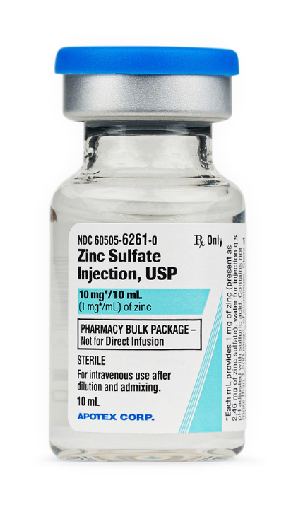 Zinc Sulfate Injection 1mg/mL-10 mL 1/EA