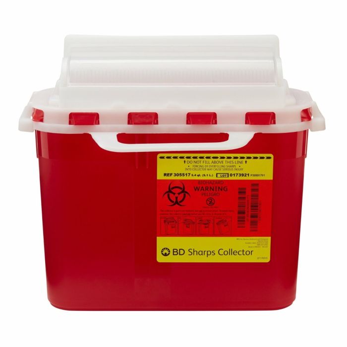 Sharps Containers, Red 5.4 Qt Each