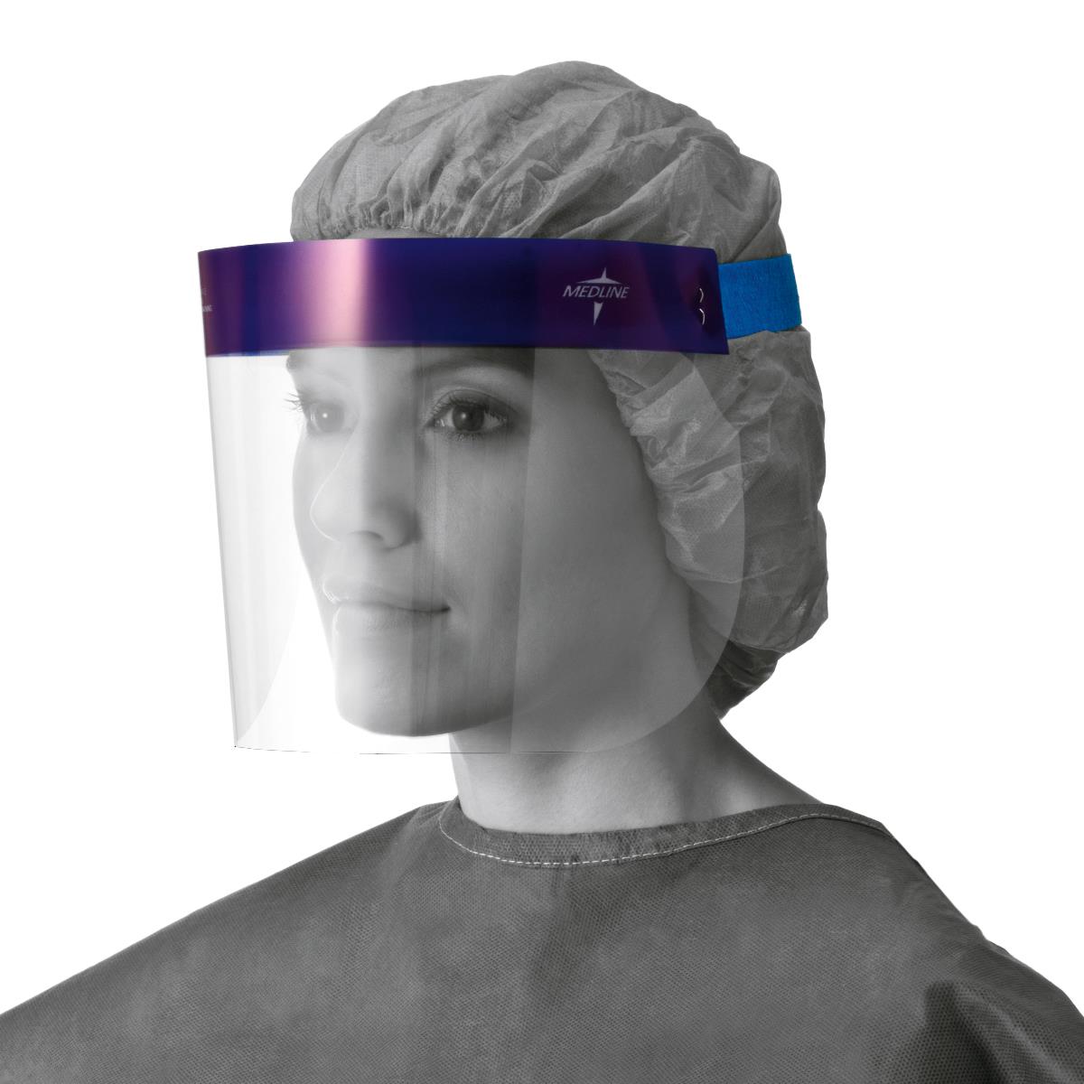 PPE Disposable Face Shield with Foam Top and Elastic Band, 3/4 Length NONFS400Z - Box of 24