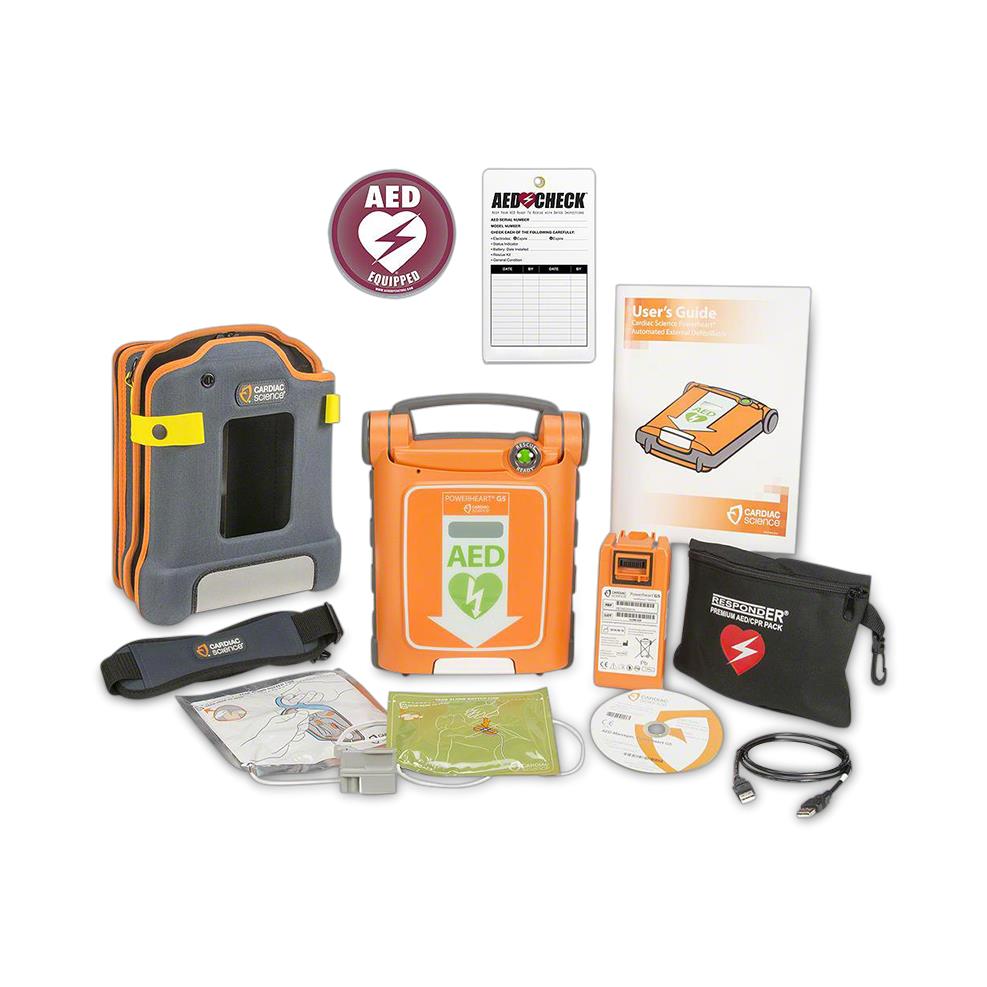 Powerheart AED G5 Dual-Language Defibrillator Kit, Fully Automatic, ICPR AEDG5A80CS (Non-Refundable)
